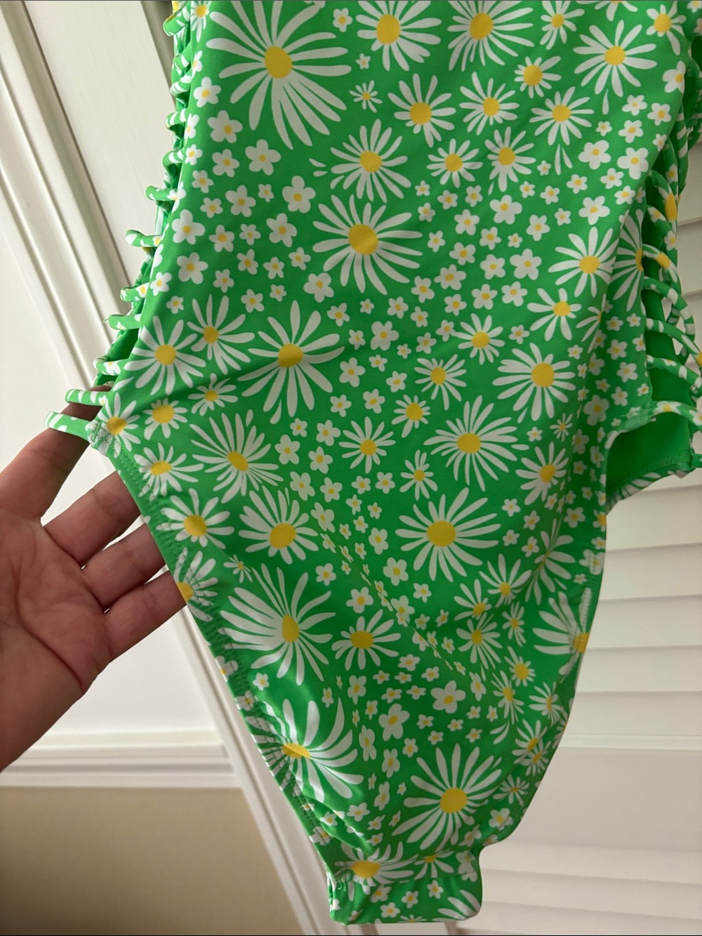 Hurley Green Daisy-Print One-Piece Swimsuit - Picture 6 of 6
